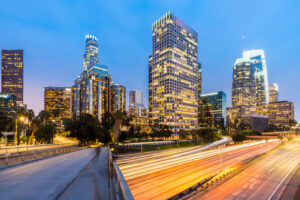 Los Angeles Downtown Sunset to illustrate City of Los Angeles General Plan